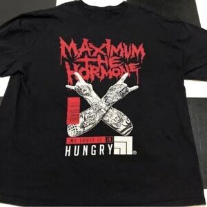Black Graphic Tee - 'Hungry' Band Shirt